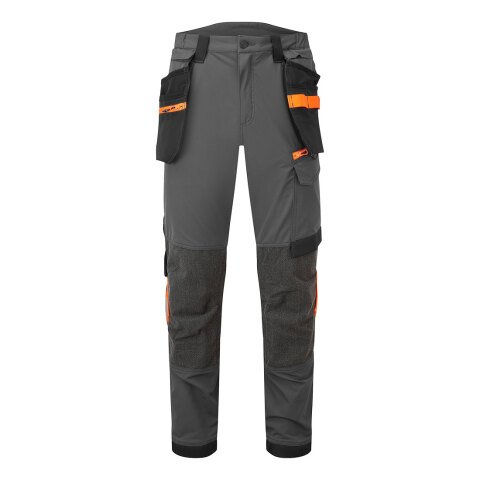 Portwest EV440 Pantalón EV4 Stretch Holster Gris Métal Tall - Talla 34 - Largo