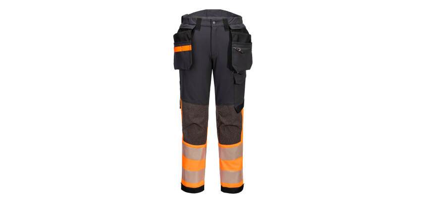 Portwest EV442 Pantalón Holster elástico con bolsillos desmontables, de alta visibilidad Clase 1