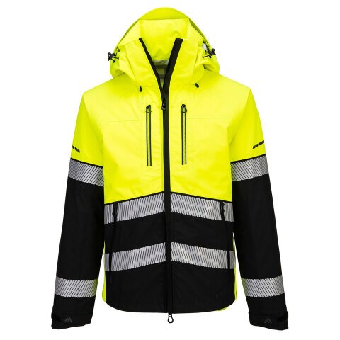Portwest EV465 Chaqueta EV4 Hi-Vis Shell (3 Capas) Jaune/Noir - Talla XXXL