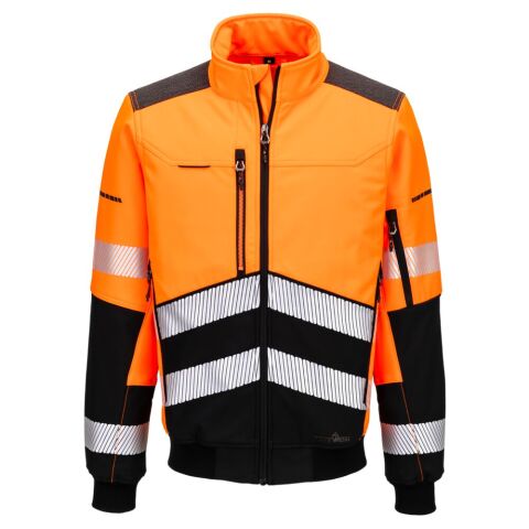 Portwest EV468 Cazadora Softshell EV4 Hi-Vis (3 Capas) Orange/Noir - Talla XL