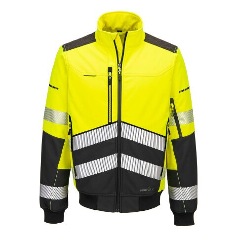 Portwest EV468 Cazadora Softshell EV4 Hi-Vis (3 Capas) Jaune/Noir - Talla M