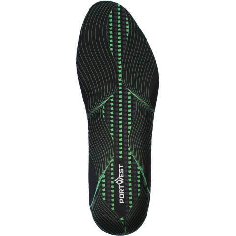 Portwest FC82 Plantilla Gel Cushion & Arch Support Noir/Vert - Talla S