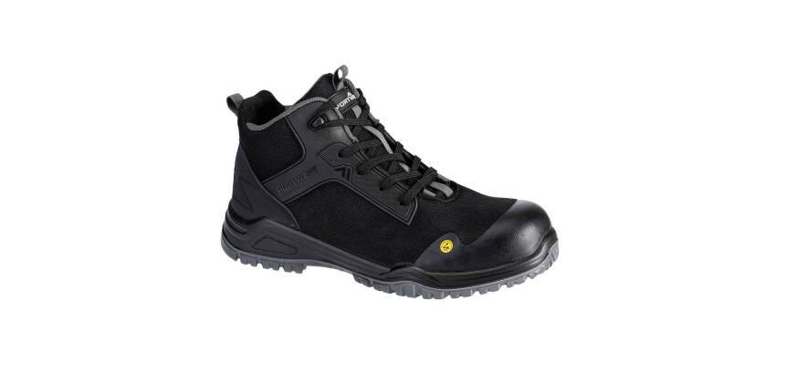 Portwest FE01 Chaussure haute Bevel Composite S3S ESD SR FO Noir/Gris - Taille 39