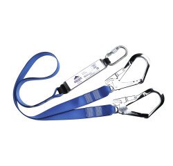 Portwest FP51 Línea de amarre elástica doble de cincha de 1,8 m con absorbedor Bleu Royal