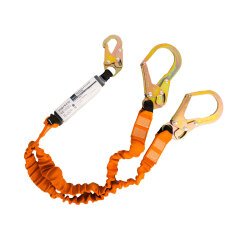 Portwest FP75 Cordino doppio per 140 kg con assorbitore Noir/Orange