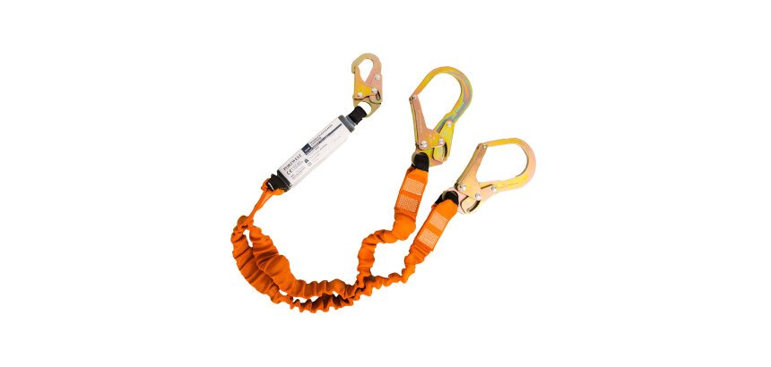 Portwest FP75 Longe double 140kg avec absorbeur de chocs Noir/Orange