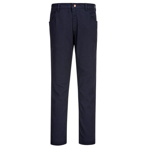 Portwest FR404 Pantalones de trabajo Bizflame 88/12 Stretch FR Marine - Talla 42 - Estándar
