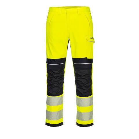 Portwest FR406 Pantalón PW3 FR Modaflame Hi-Vis Work Jaune/Noir - Talla 46 - Estándar