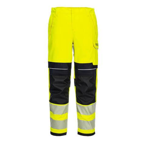 Portwest FR409 Pantalón de mujer PW3 FR Modaflame Hi-Vis Work Jaune/Noir - Talla 38 - Estándar