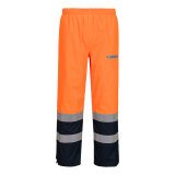 Portwest FR410 Bizflame HV Rain Pants Orange/Navy - Size L - Standard