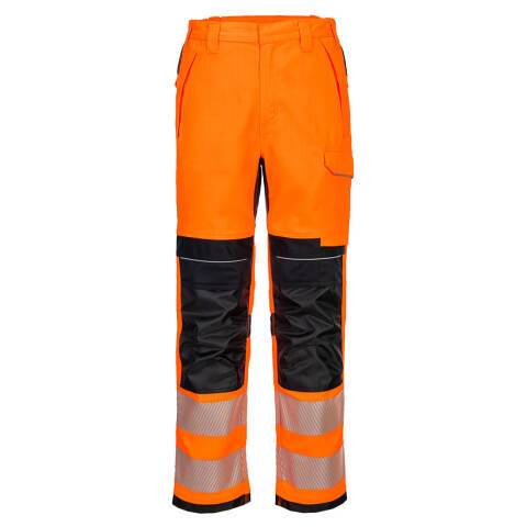 Portwest FR414 Pantalón PW3 FR Modaflame HVO Work Orange/Noir - Talla 33 - Estándar