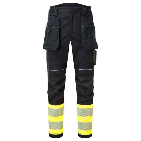 Portwest FR416 Pantalón PW3 FR Modaflame Hi Vis Clase 1 Holster Jaune/Noir - Talla 41 - Estándar