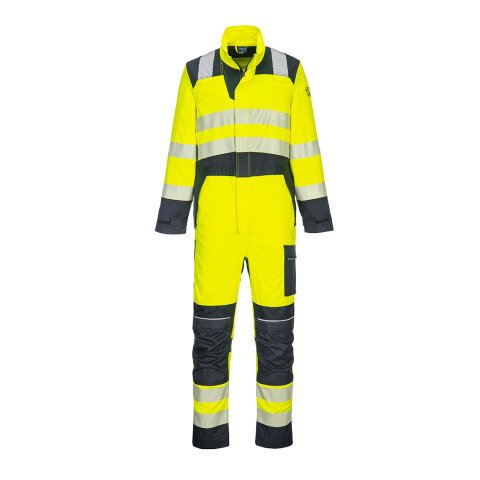 Portwest FR507 Buzo de alta visibilidad y resistente a la llama PW3 FR Modaflame Hi-Vis Jaune/Marine - Talla XL - Estándar