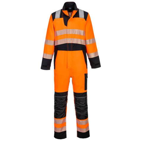 Portwest FR509 Buzo de alta visibilidad y resistente a la llama PW3 FR Modaflame HVO Orange/Noir - Talla XXXL - Estándar