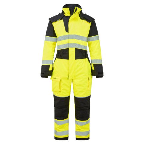 Portwest FR516 Mono de invierno PW3 Modaflame Rain+ Hi-Vis Multi-Norm FR Winter Jaune/Noir - Talla XXXL - Estándar
