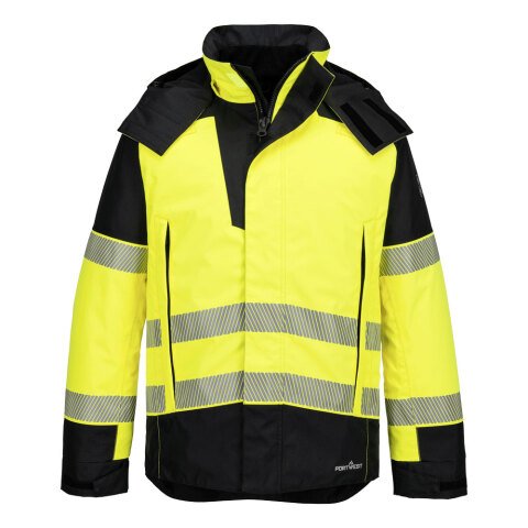 Portwest FR606 Chaqeta de invierno PW3 FR Modaflame Rain+ Hi-Vis Winter Jaune/Noir - Talla XXXL