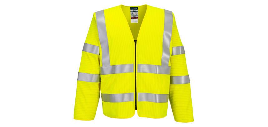 Portwest FR616 Long Sleeve Zipped Vest Bizflame HV FR