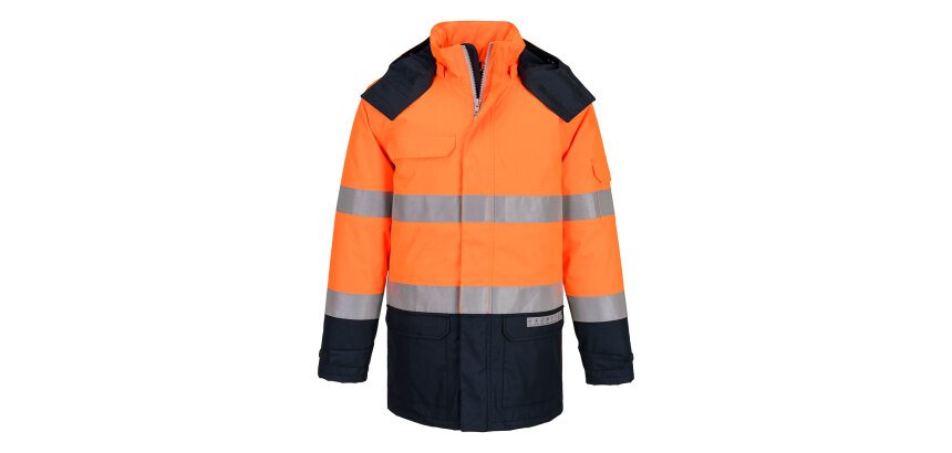 Portwest FR617 Giacca invernale FR Bizflame Rain+ Hi-Vis Multi-Norma a contrasto