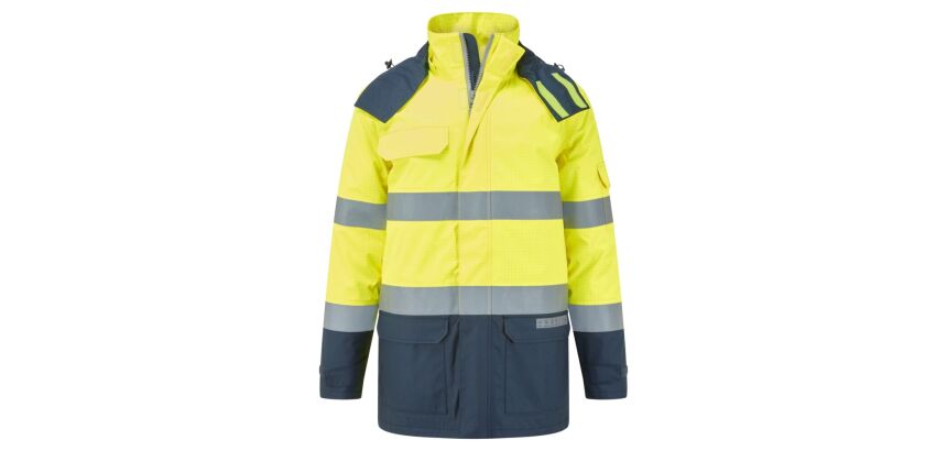 Portwest FR617 Giacca invernale FR Bizflame Rain+ Hi-Vis Multi-Norma a contrasto