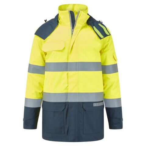 Portwest FR617 Chaqueta Bizflame Rain+ Hi-Vis Multi-Norm Contrast FR Winter Jaune/Marine - Talla XXXL