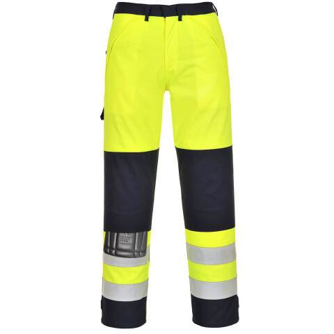 Portwest FR62 Pantalón de alta visibilidad Multi-Norm Jaune/Marine - Talla XXXL - Estándar