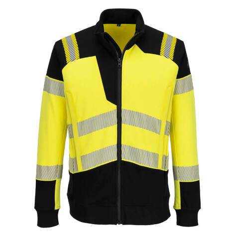Portwest FR717 Sudadera PW3 Modaflame Knit Hi-Vis FR Full Zip Jaune/Noir - Talla L
