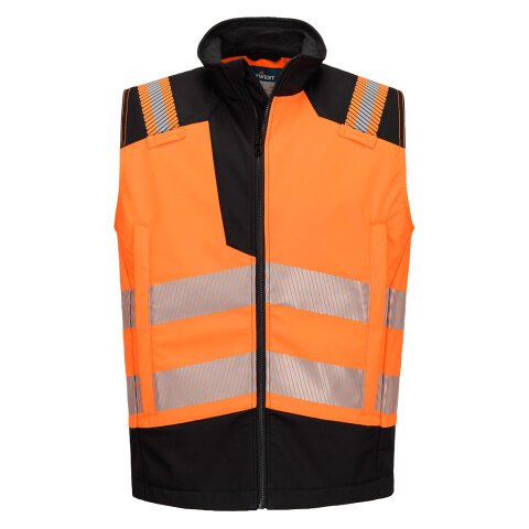 Portwest FR719 Chaleco softshell PW3 Modaflame Hi-Vis FR Orange/Noir - Talla XXXL