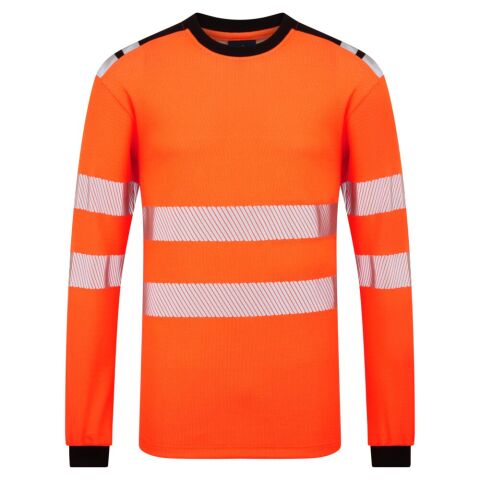 Portwest FR736 Camiseta de manga larga PW3 Modaflame Knit HVO FR Orange/Noir - Talla XXXL