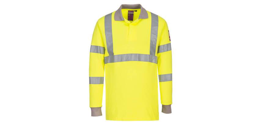 Portwest FR77 Vlamvertragende Modaflame Antistatische lange mouw Poloshirt