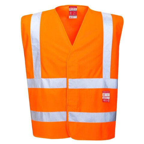 Portwest FR75 Chaleco de alta visibilidad, resistente a la llama Orange - Talla S/M