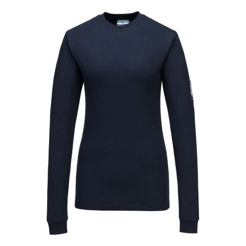 Portwest FR808 Camiseta de manga larga, resistente a la llama, para mujer, Modaflame Knit FR Marine - Talla XS