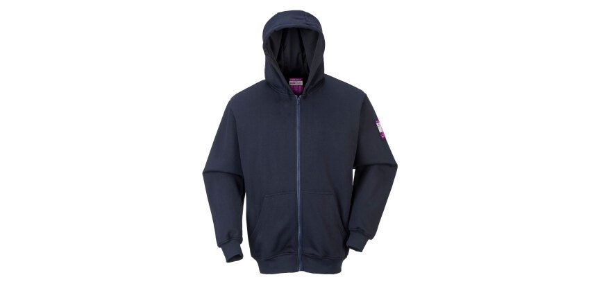 Portwest FR81 Sudadera Modaflame ignífuga con capucha y cremallera frontal