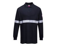 Portwest FR03 Polo de manga larga, resistente a la llama y antiestático, con cinta reflectante