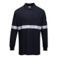 Portwest FR03 Vlamvertragende Modaflame Antistatische lange mouw poloshirt met reflecterende striping