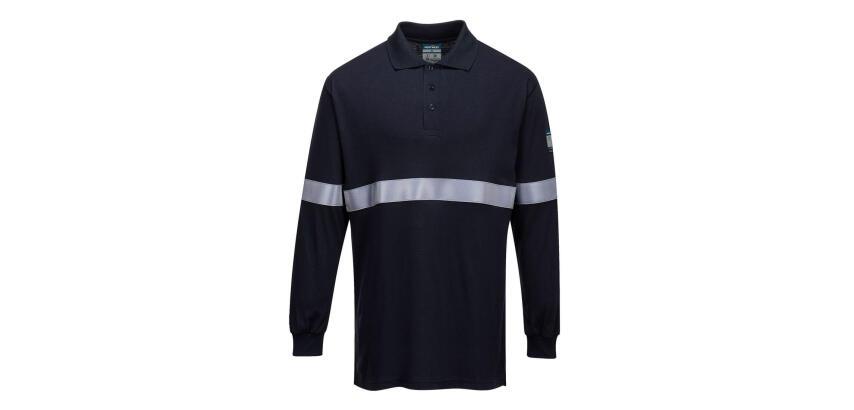 Portwest FR03 Modaflame Long Sleeve Polo with Retro Tape