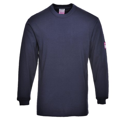 Portwest FR11 Camiseta Modaflame de manga larga, resistente a la llama y antiestática Marine - Talla 4XL