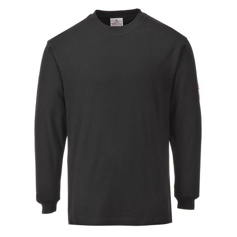 Portwest FR11 Camiseta Modaflame de manga larga, resistente a la llama y antiestática Noir - Talla S