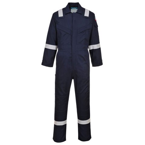 Portwest FR21 Mono super-ligero, resistente a la llama y antiestático 210g Marine - Talla XXL - Estándar
