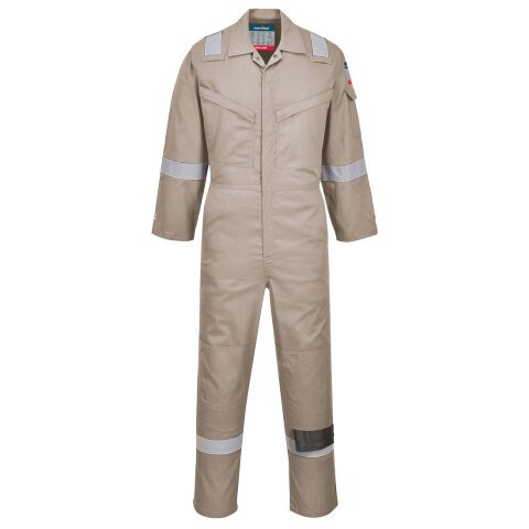 Portwest FR21 Mono super-ligero, resistente a la llama y antiestático 210g Kaki - Talla XXXL - Estándar