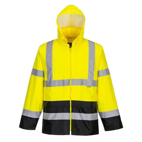 Portwest H443 Chaqueta de alta visibilidad para lluvia Classic Contrast Jaune/Noir - Talla 6XL