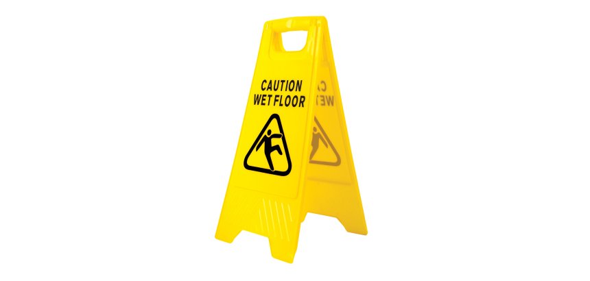 Señal de aviso de suelo mojado amarillo Portwest HV20