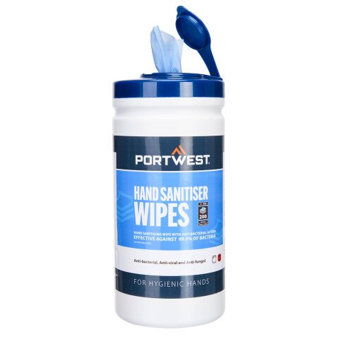 Portwest IW40 Toallitas Sanitiser para manos (200 Toallitas) Bleu