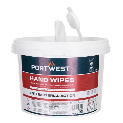Portwest IW10 Toallitas manos (150 Toallitas) Blanc