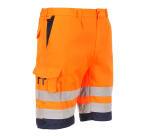 Portwest L043 Short en poly-coton léger haute visibilité Orange/Marine - Taille L