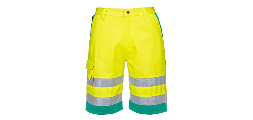 Portwest L043 Short en poly-coton léger haute visibilité Jaune/Théal - Taille S