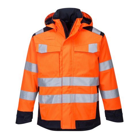 Portwest MV70 Chaqueta Modaflame Rain Multi Norm Arc Orange/Marine - Talla XXXL