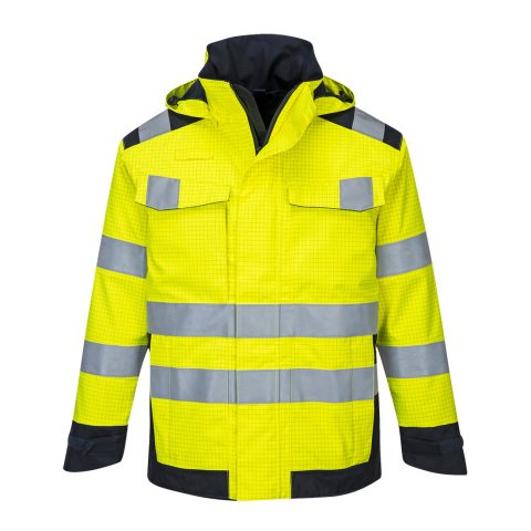 Portwest MV70 Chaqueta Modaflame Rain Multi Norm Arc Jaune/Marine - Talla XXXL