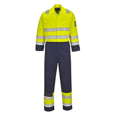 Portwest MV28 Mono Modaflame de alta visibilidad Jaune/Marine Tal - Talla XXL - Largo