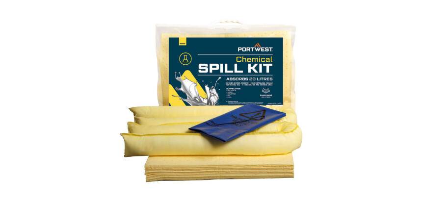 Portwest SM90 Kit assorbente per prodotti chimici 20 Litri Jaune