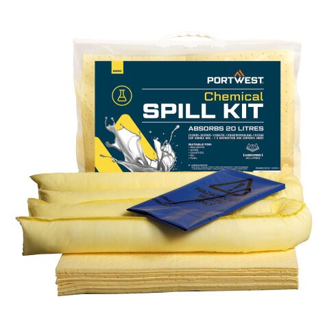 Portwest SM90 Kit absorbant 20 litres, produits chimiques Jaune